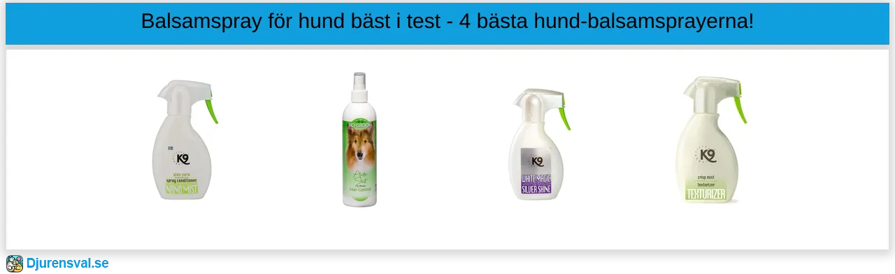 Balsamspray för hund bäst i test